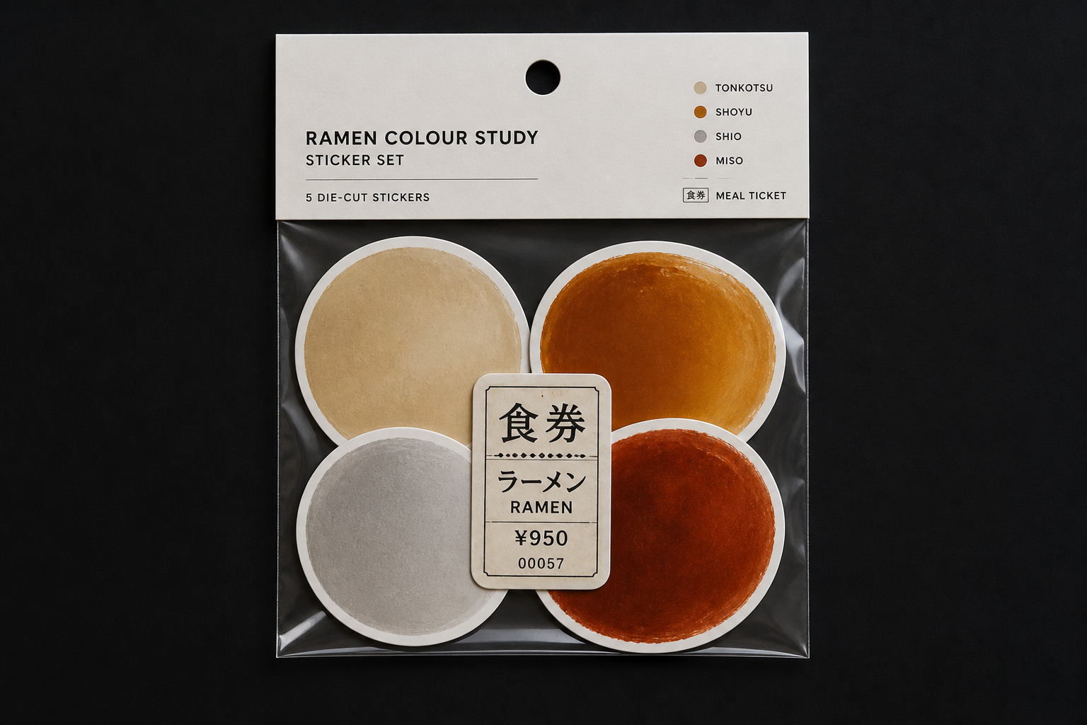SHUDEN ramen colour-study sticker set