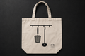 Kappabashi tote with ramen tool silhouettes